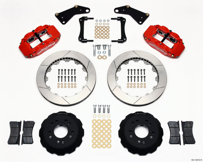 Wilwood Forged Narrow Superlite 6R 13.06in Red Front Big Brake Hat Kit - Chevrolet Corvette C3 1970-1982