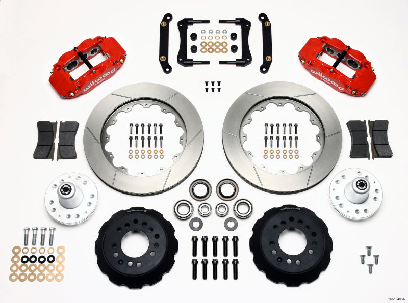 Wilwood Forged Narrow Superlite 6R 14in Red Front Big Brake Hub Kit - Chevrolet Camaro, Nova, Pontiac Firebird 1970-1978