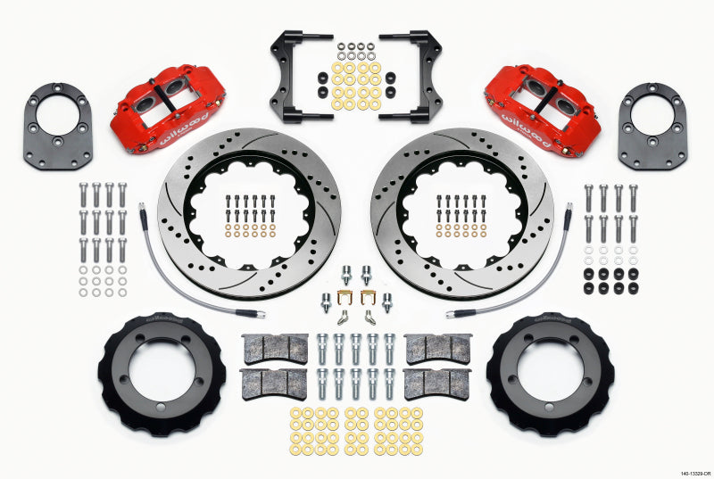 Wilwood Narrow Superlite 4R Front BBK 14.00in - Ford Bronco / F-100 1975 - Drilled - Red