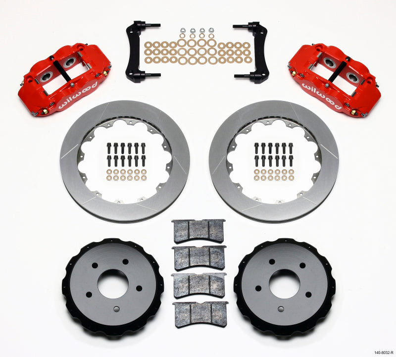 Wilwood Narrow Superlite 4R Rear BBK 12.88in - Chevrolet Corvette, Cadillac XLR 1997-2013 - Red