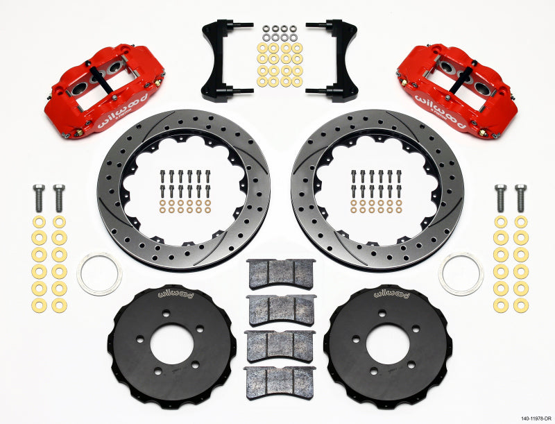 Wilwood Narrow Superlite 6R Front BBK 12.88in - Honda Civic / CR-Z 2006-2015 - Drilled - Red