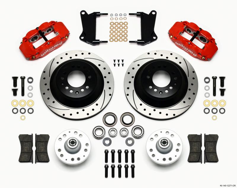 Wilwood Narrow Superlite 6R Front BBK 12.88in - Chevrolet Camaro / Chevelle / Pontiac GTO 1964-1974 (1-Piece Rotor) - Drilled, Red