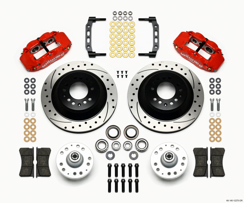 Wilwood Narrow Superlite 6R Front BBK 12.88in - Ford Mustang II, Pinto 1975-1980 - Drilled - Red