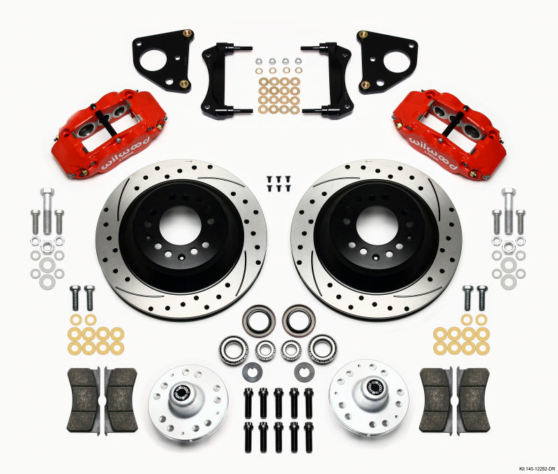 Wilwood Narrow Superlite 6R Front BBK 12.88in - Dodge Challenger, Charger 1966-1972 - Drilled - Red