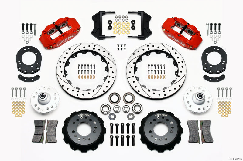 Wilwood Narrow Superlite 6R Front BBK 12.88in - Ford Mustang / Mercury Cougar 1964-1969 - Drilled, Red