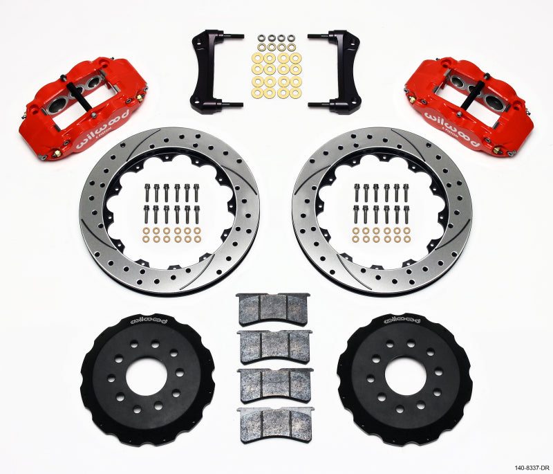 Wilwood Narrow Superlite 6R Front BBK 12.88in - Chevrolet Corvette 1988-1996 - Drilled - Red