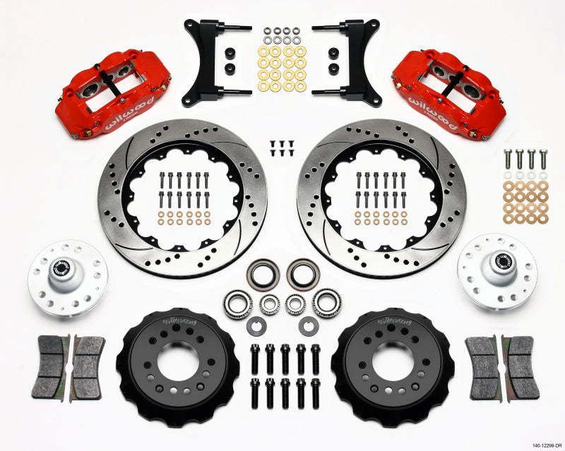 Wilwood Narrow Superlite 6R Front BBK 14.00in - Chevrolet El Camino / Monte Carlo / S10 1979-2002 - Drilled, Red