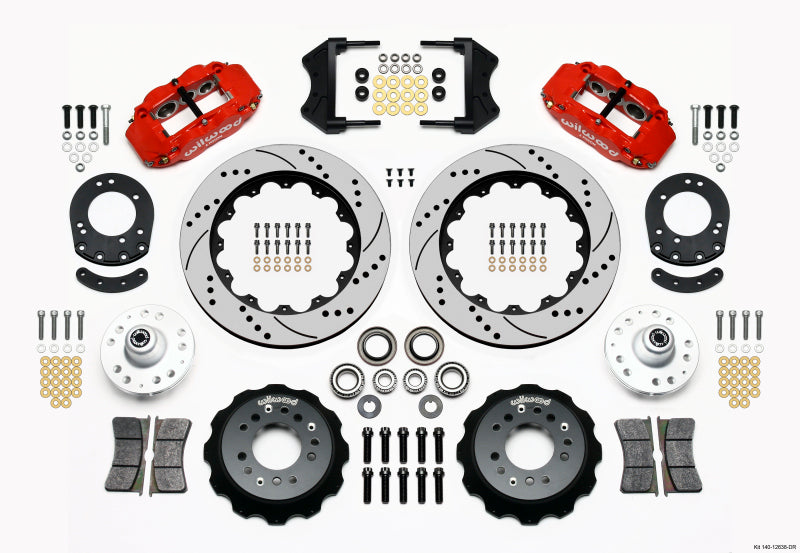 Wilwood Narrow Superlite 6R Front BBK 14.00in - Ford Mustang / Mercury Cougar 1964-1969 - Drilled, Red