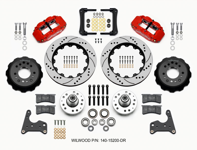Wilwood Narrow Superlite 6R Front BBK 14.00in - Chrysler / Dodge / Plymouth C-Body 1965-1972 - Drilled, Red