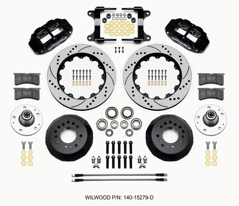 Wilwood Narrow Superlite 6R Front BBK 14.00in - Chevrolet Camaro, Pontiac Firebird 1982-1992 - Drilled