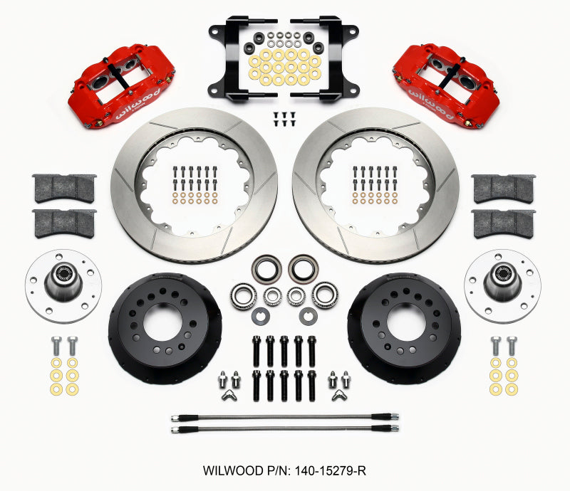 Wilwood Narrow Superlite 6R Front BBK 14.00in - Chevrolet Camaro, Pontiac Firebird 1982-1992 - Red