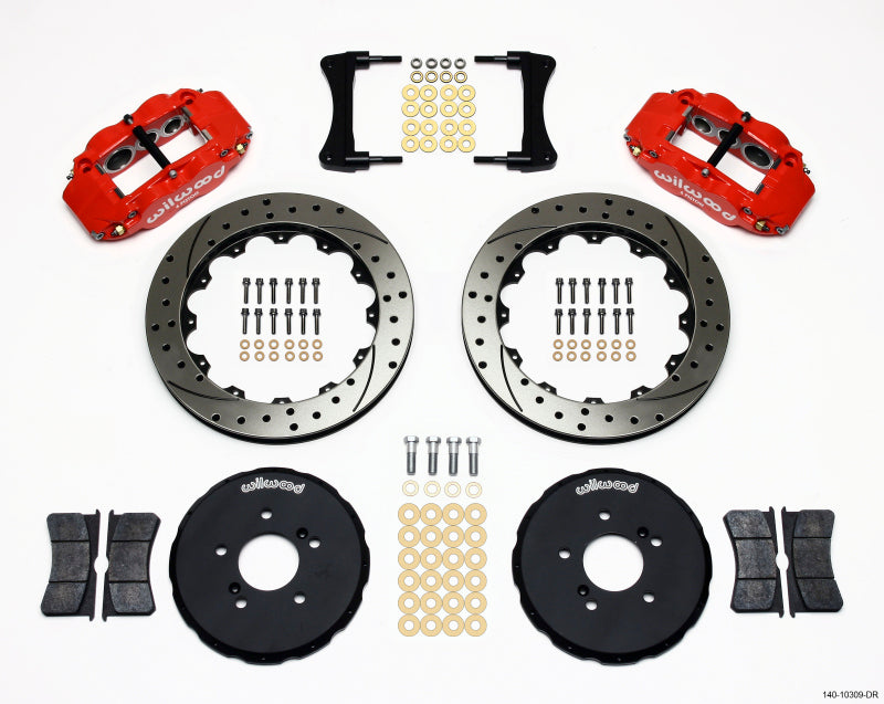Wilwood Narrow Superlite 6R Front Big Brake Kit - Honda S2000 2000-2009 - Red Drilled