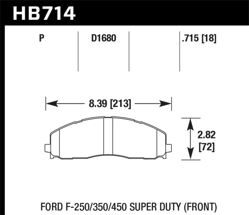 Hawk 2015 Ford F-250/350/450 Super Duty Front Brake Pads.