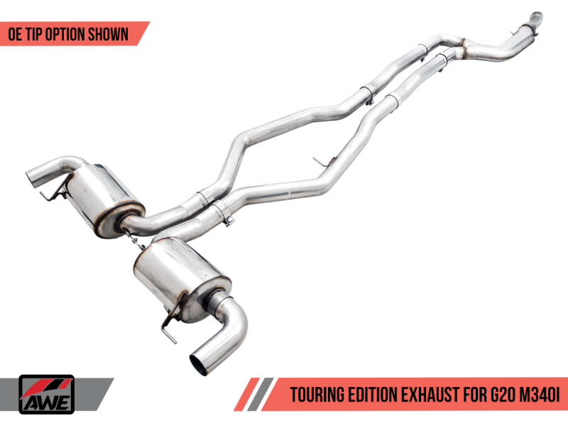 AWE Tuning 2019+ BMW M340i (G20) Non-Resonated Touring Edition Exhaust (Use OE Tips).