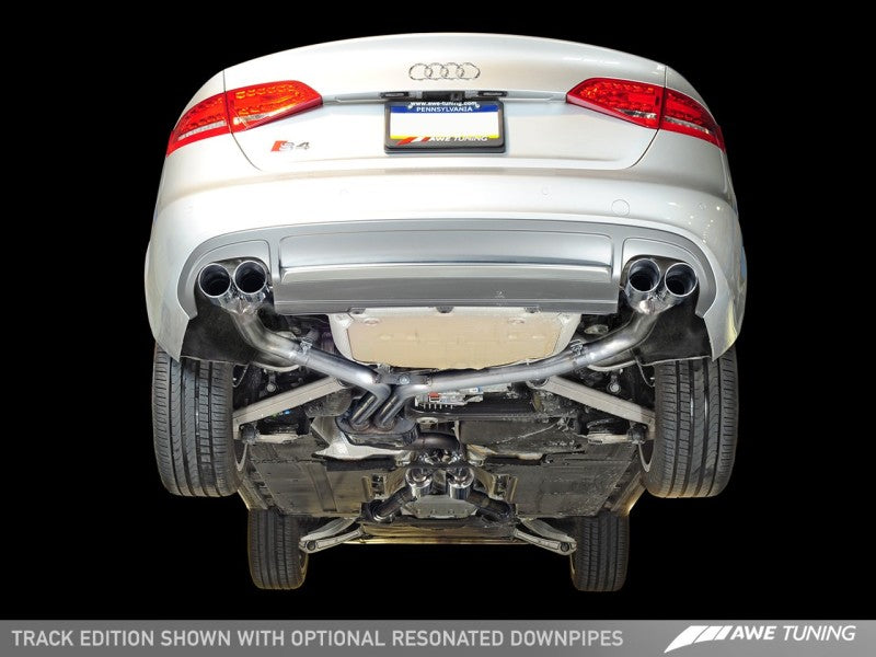 AWE Tuning Audi B8 / B8.5 S4 3.0T Track Edition Exhaust - Chrome Silver Tips (90mm).