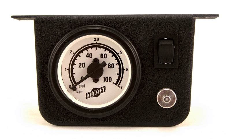 Air Lift Single Needle Gauge W/ 2in Lighted Panel - 100 PSI.