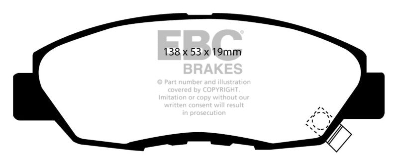 EBC 97 Acura CL 2.2 Yellowstuff Front Brake Pads.