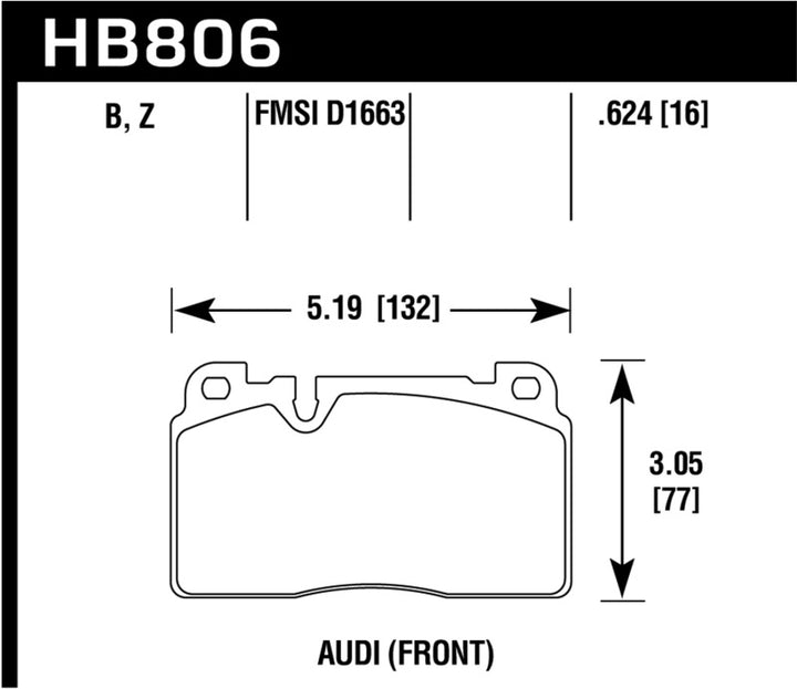 Hawk 16-17 Audi A6 Performance Ceramic Street Front Brake Pads.