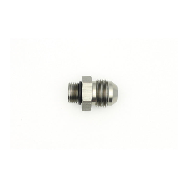 DeatschWerks 6AN ORB Male to 8AN Male Flare Adapter (Incl O-Ring) - Anodized Matte Black.
