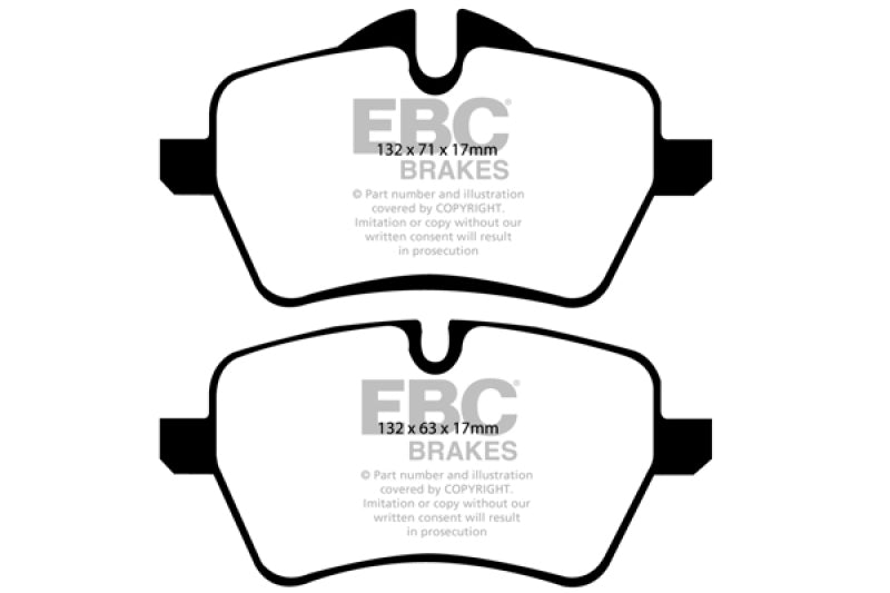 EBC 07-14 Mini Hardtop 1.6 Turbo Cooper S Redstuff Front Brake Pads.