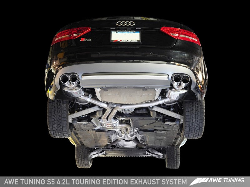 AWE Tuning Audi B8 S5 4.2L Touring Edition Exhaust System - Polished Silver Tips.