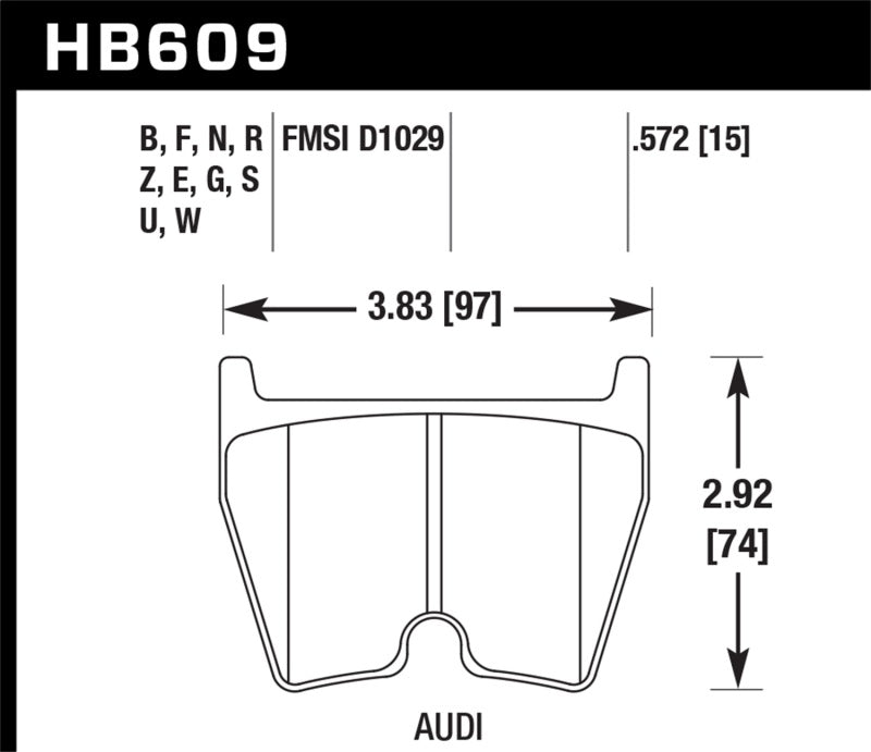 Hawk 08-11 Audi R8/07-08 RS4/03-04 RS6 / 02-03 VW Phaeton HPS 5.0 Front Race Brake Pads.