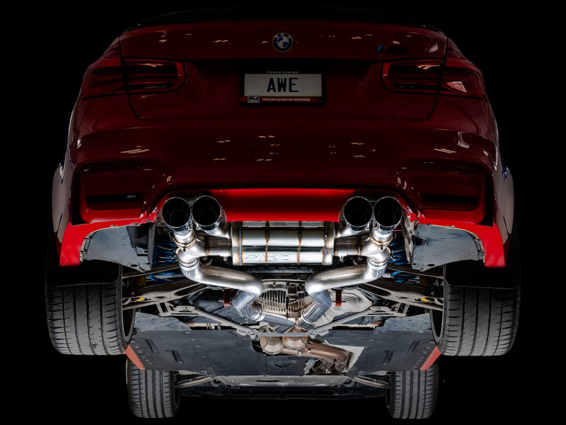 AWE Tuning BMW F8X M3/M4 SwitchPath Catback Exhaust - Chrome Silver Tips.