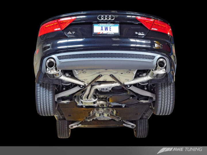 AWE Tuning Audi C7 A7 3.0T Touring Edition Exhaust - Dual Outlet Diamond Black Tips.