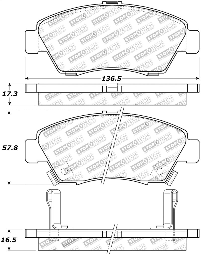 StopTech Street Touring 02-06 Acura RSX Type S / 93-95 Civic Coupe / 04-05 Civic Si.