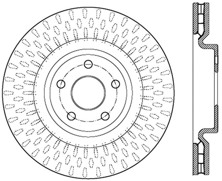 StopTech 12-18 Jeep Grand Cherokee SRT8 (380mm Front Disc) Front Left Slotted Sport Brake Rotor.