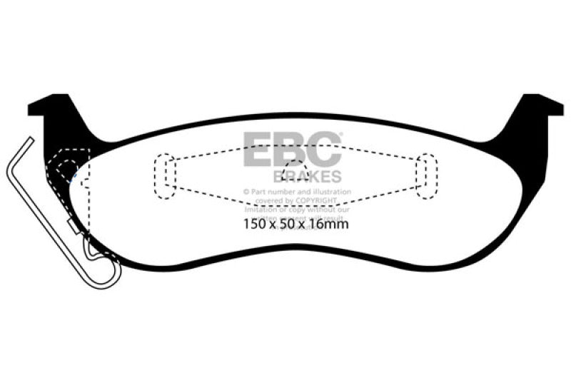EBC 03+ Ford Crown Victoria 4.6 Redstuff Rear Brake Pads.