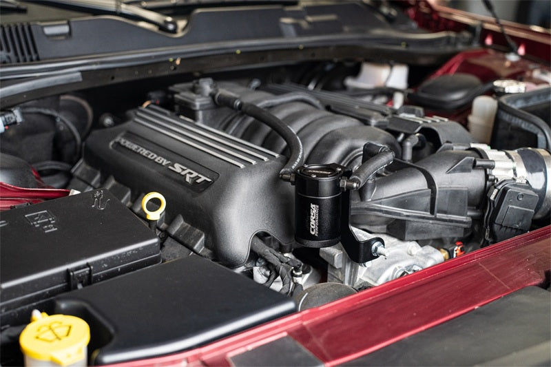 Corsa Performance Aluminum Oil Catch Can w/ Bracket - HEMI 6.4L.