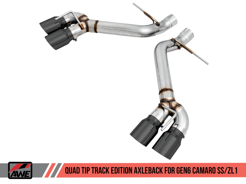 AWE Tuning 16-19 Chevrolet Camaro SS Axle-back Exhaust - Track Edition (Quad Diamond Black Tips).