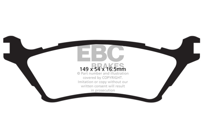 EBC 15+ Ford F150 2.7 Twin Turbo (2WD) Greenstuff Rear Brake Pads.