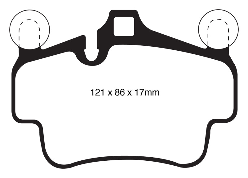 EBC 07-08 Porsche 911 (997) (Cast Iron Rotor only) 3.6 Carrera 2 Redstuff Front Brake Pads.