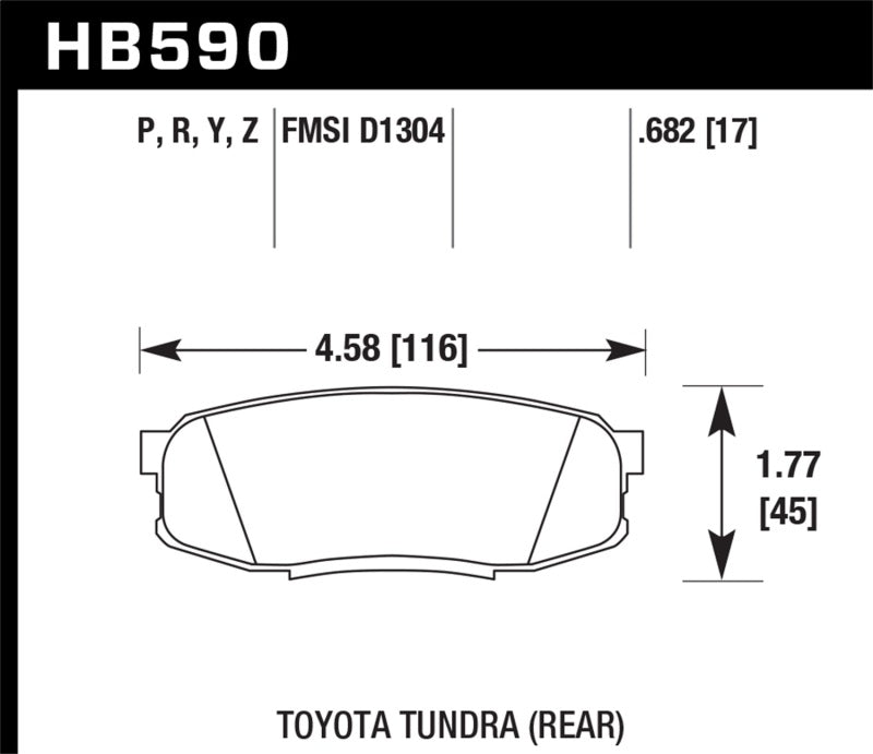 Hawk Performance 08-14 Toyota Land Cruiser Ceramic Street Rear Brake Pads.
