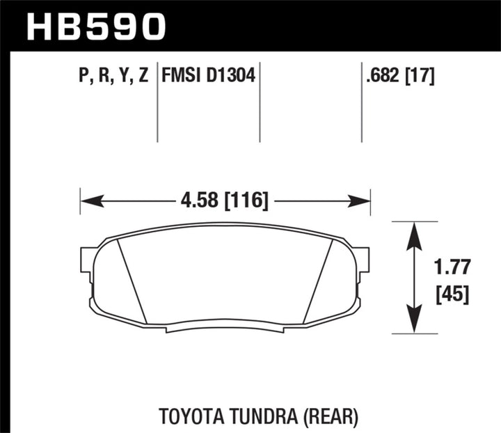 Hawk Performance 08-14 Toyota Land Cruiser Ceramic Street Rear Brake Pads.