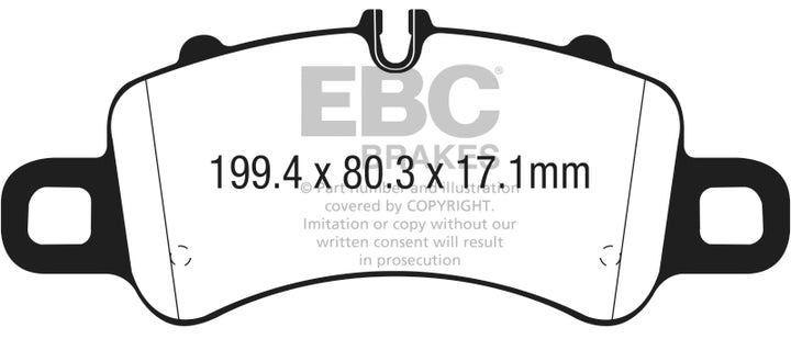 EBC 2016+ Porsche Boxster 718 (Iron Rotors Only) 2.5L Turbo Yellowstuff Front Brake Pads.