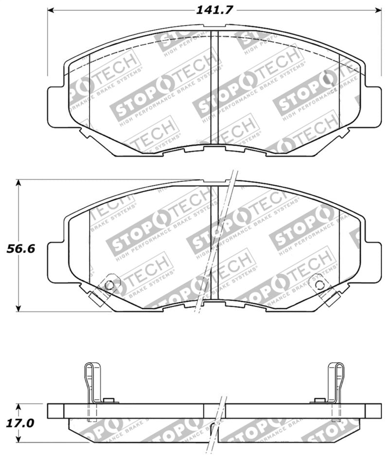 StopTech Performance 03-10 Honda Accord / 02-06 CR-V / 03-08 Pilot Front Brake Pads.