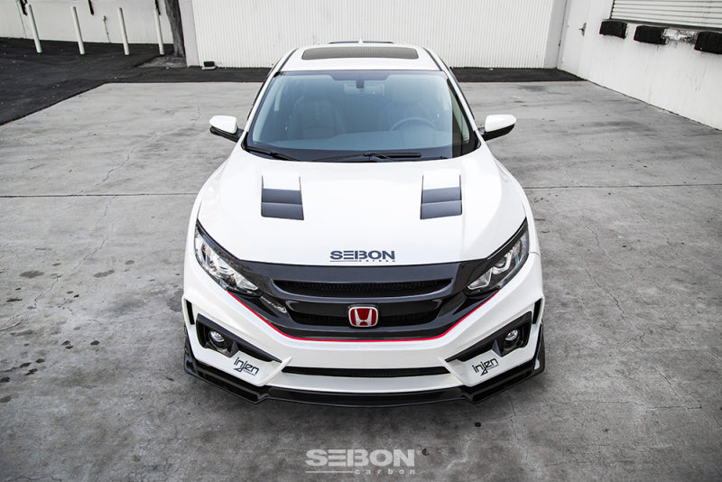 Seibon 2016-2018 Honda Civic Coupe/Sedan/Hatchback TS-Style Carbon Fiber Hood.