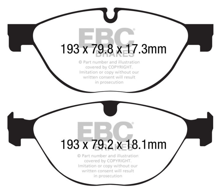 EBC 13+ Jaguar F-Type (Cast Iron Only) 3.0 Supercharged (380) Perf Pkg Redstuff Front Brake Pads.