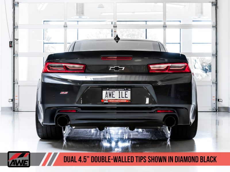 AWE Tuning 16-19 Chevrolet Camaro SS Axle-back Exhaust - Track Edition (Diamond Black Tips).