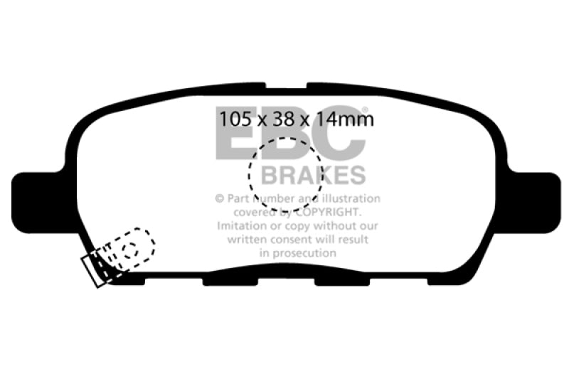 EBC 08-13 Infiniti EX35 3.5 Greenstuff Rear Brake Pads.
