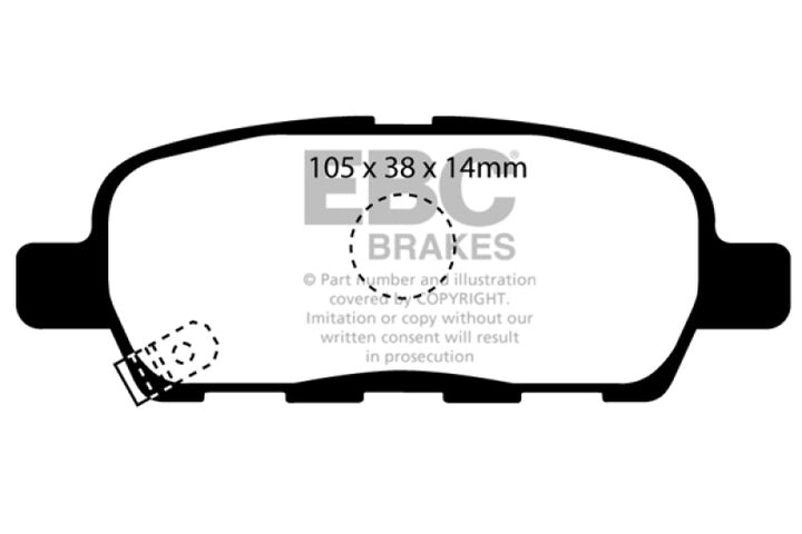 EBC 08-13 Infiniti EX35 3.5 Yellowstuff Rear Brake Pads.