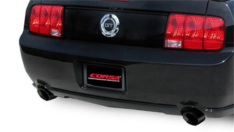 Corsa 05-10 Ford Mustang Shelby GT500 5.4L V8 Black Sport Axle-Back Exhaust.
