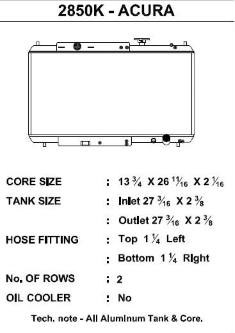 CSF 92-00 Honda Civic w/K-Swap V3 Radiator.