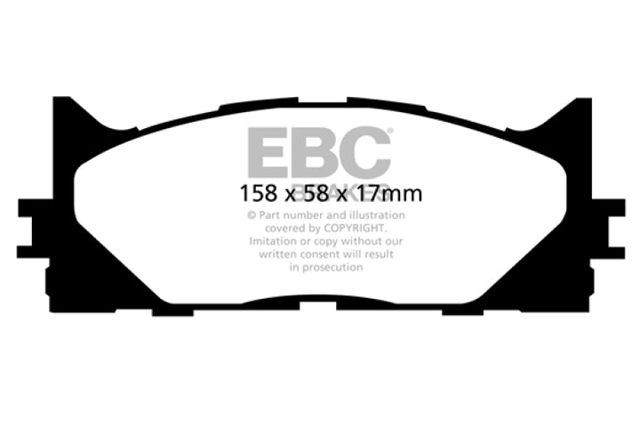 EBC 13+ Lexus ES300h 2.5 Hybrid Greenstuff Front Brake Pads.