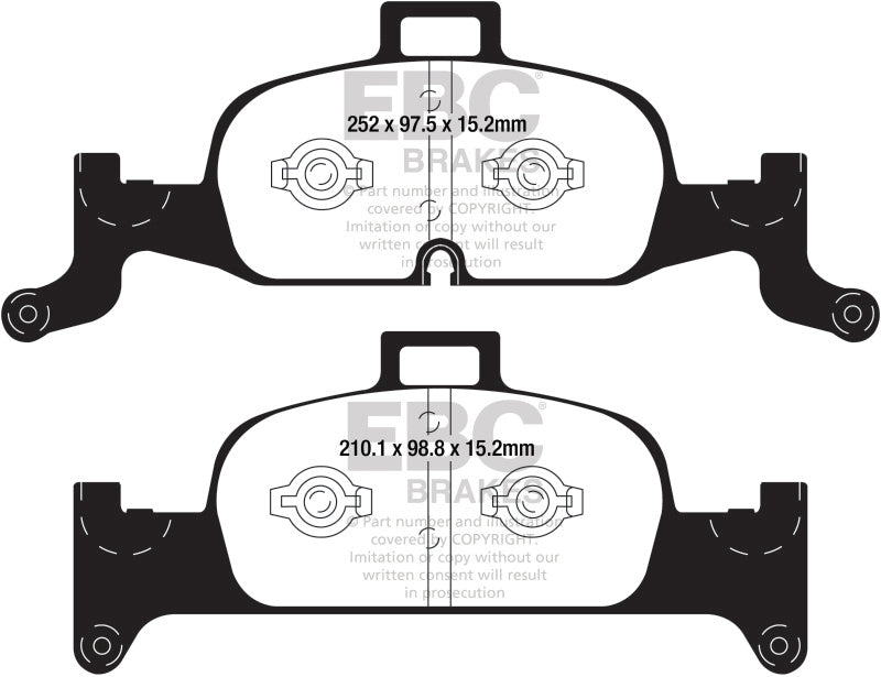 EBC 2018+ Audi A4 Allroad Quattro 2.0L Turbo Redstuff Front Brake Pads.