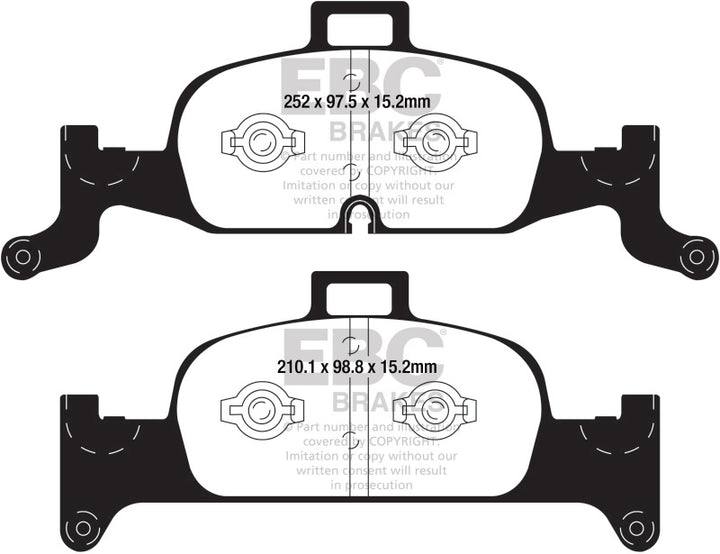 EBC 2018+ Audi A4 Allroad Quattro 2.0L Turbo Redstuff Front Brake Pads.