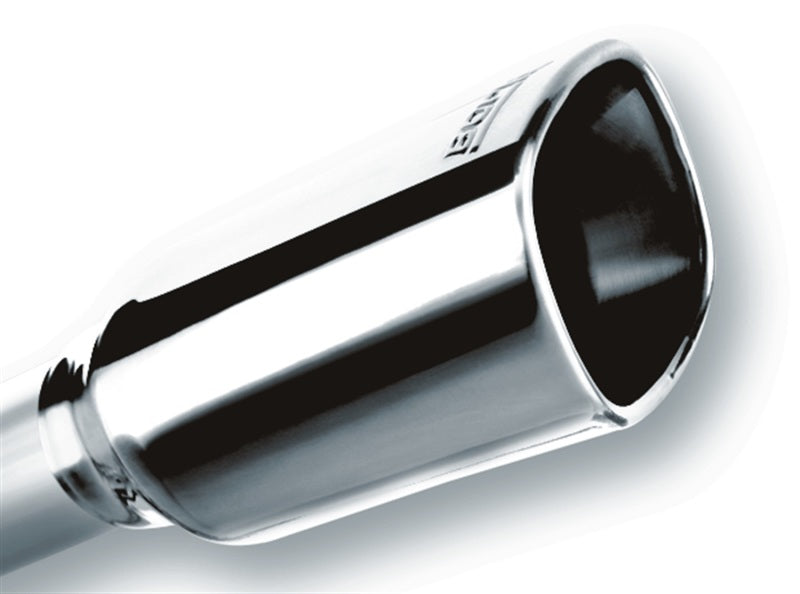 Borla 2.25in Inlet 3.28in x 3.5in Square Rolled Angle Cut x 7.88in Long Exhaust Tip.